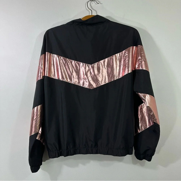 Zyia Active Wear Metallic Pink Block Windbreaker Jacket - Picture 6 of 8